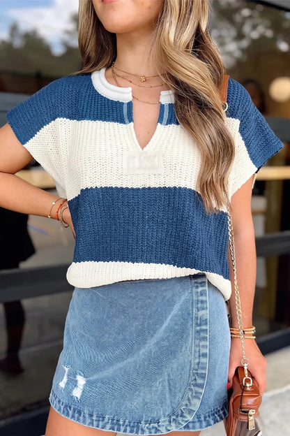 ~PREORDER~ Blue Skies Colorblock Knit Sweater Top ~PREORDER~