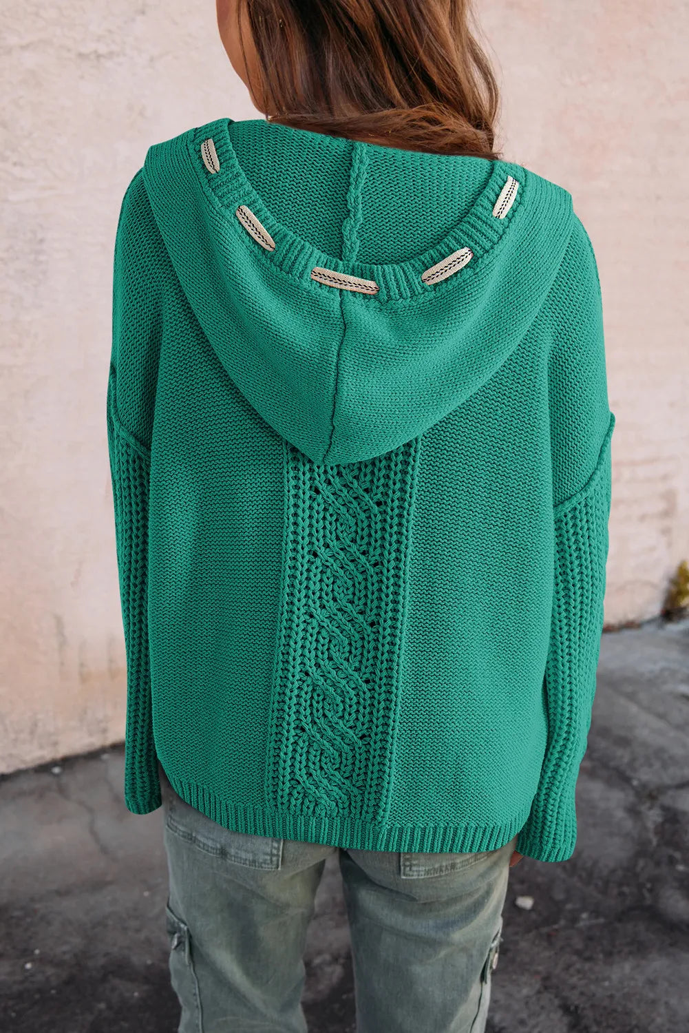 ~PREORDER~ Emerald Escape Cable Knit Hooded Sweater ~PREORDER~
