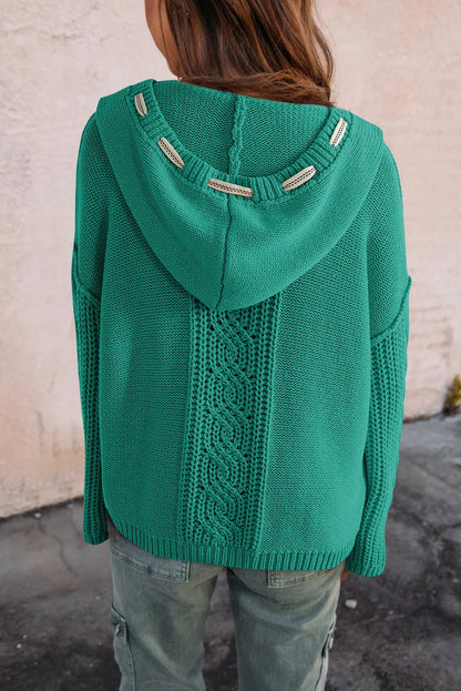 ~PREORDER~ Emerald Escape Cable Knit Hooded Sweater ~PREORDER~