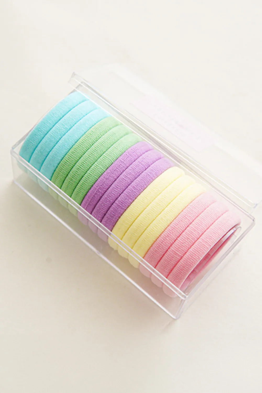 Pastel Rainbow Hair Ties Set | 15-Piece High Elastic No-Crease Ponytail Holders