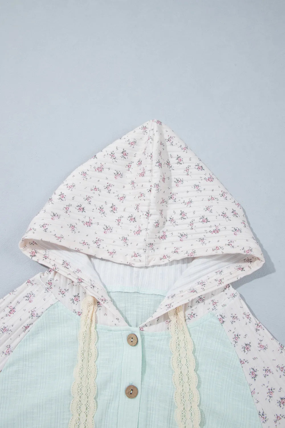 ~PREORDER~ Aqua Bloom Patchwork Hooded Top ~PREORDER~