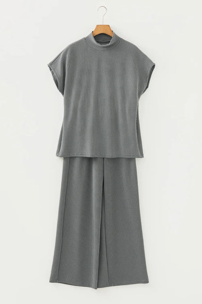 ~PREORDER~ Charcoal Comfort Ribbed Two Piece Pant Set ~PREORDER~