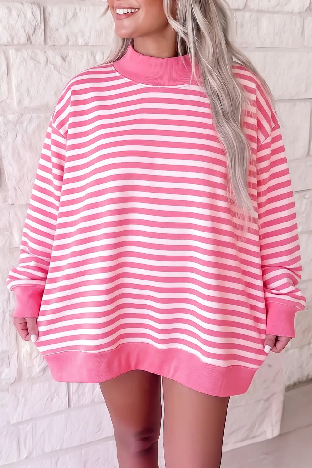 ~PREORDER~ Easy Stripe Oversized Mock Neck Tunic ~PREORDER~