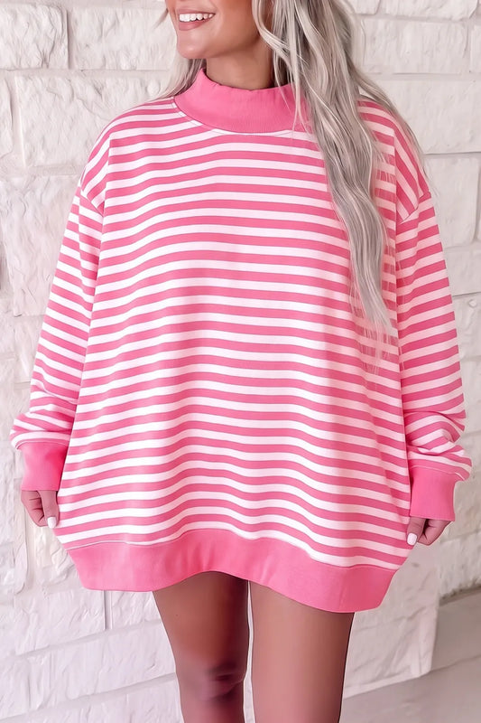 ~PREORDER~ Easy Stripe Oversized Mock Neck Tunic ~PREORDER~
