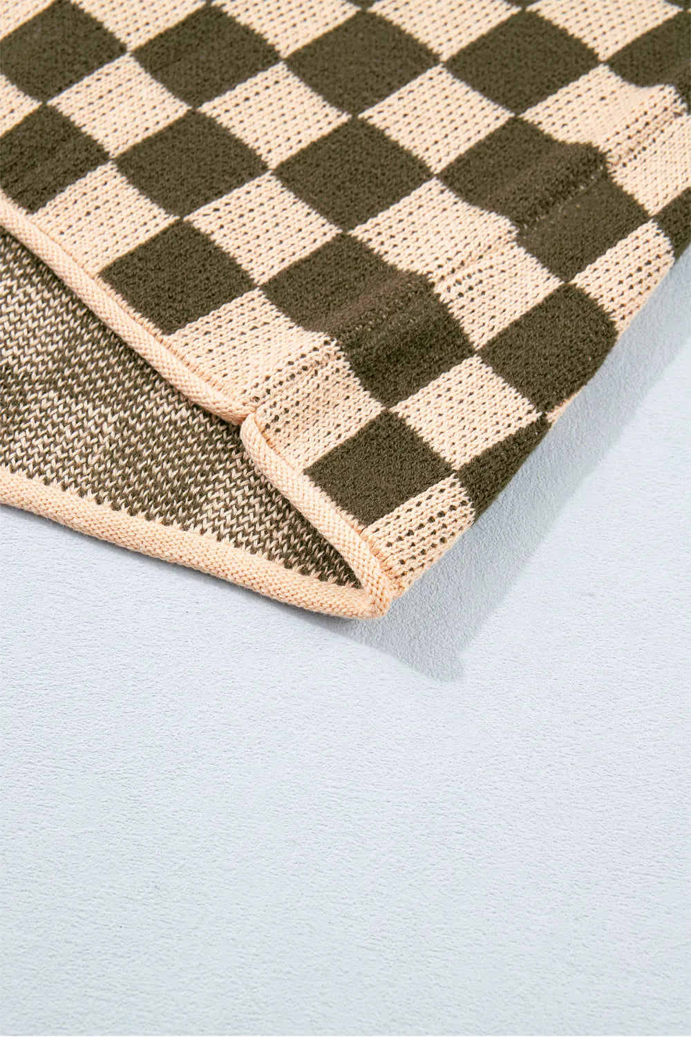 ~PREORDER~ Check Me Out Olive & Tan Checkered Knit Sweater ~PREORDER~