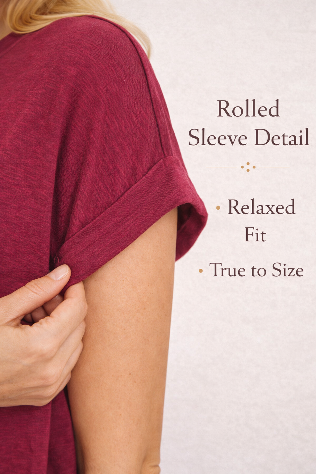 Zenana Cotton Modal Slub Tee – Rolled Sleeve Soft Stretch Everyday Top