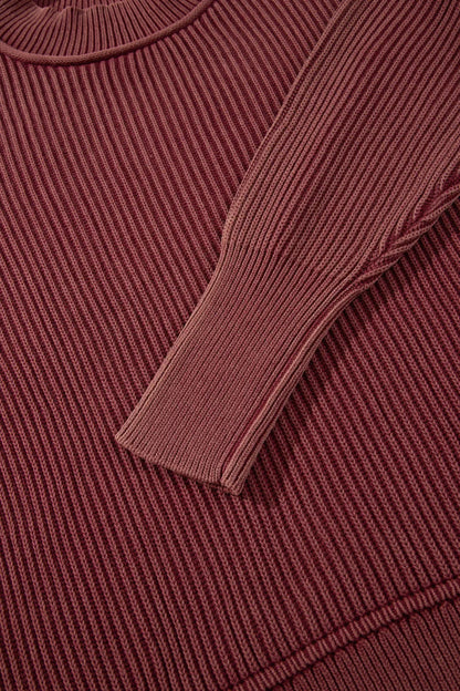 ~PREORDER~ Berry Washed Ribbed High Neck Sweater ~PREORDER~