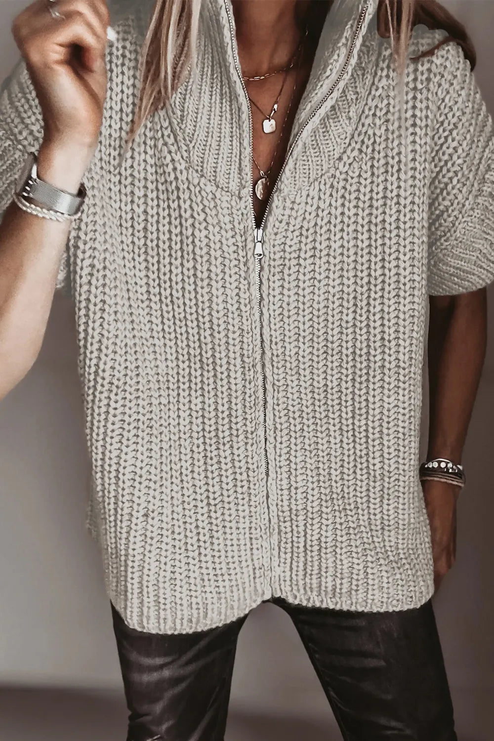 ~PREORDER~ Zip It Up Short Sleeve Knit Sweater ~PREORDER~