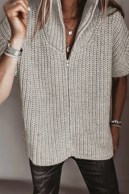 ~PREORDER~ Zip It Up Short Sleeve Knit Sweater ~PREORDER~