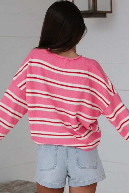 ~PREORDER~ Pink Peppermint Stripe Button Cardigan ~PREORDER~
