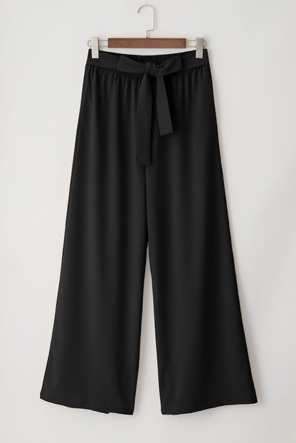 Midnight Tie-Front Wide Leg Pants