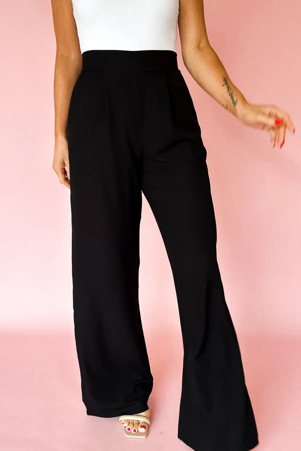 ~PREORDER ~ Polished Pleated Pull-On Straight Pants ~PREORDER ~