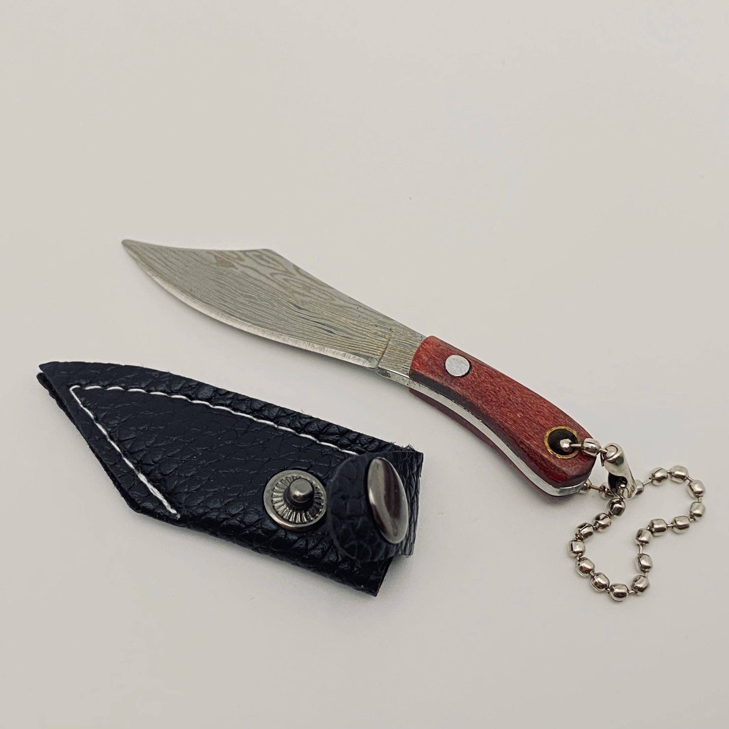 Damascus Pattern Mini Knife Keychain Gift