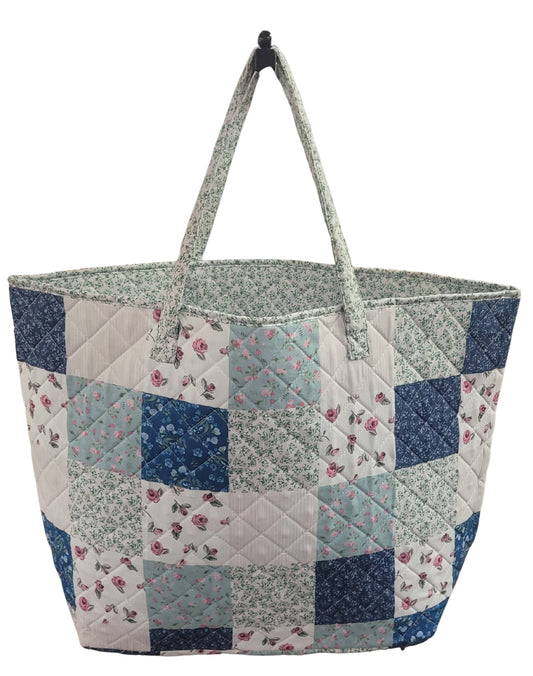 "Floral Delight" Designer Quilted Tote Bag