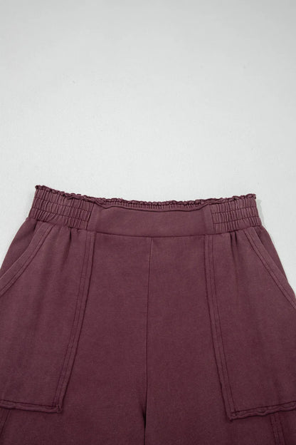 ~PREORDER~ Mineral Red Washed Cargo Wide Leg Sweatpants ~PREORDER~
