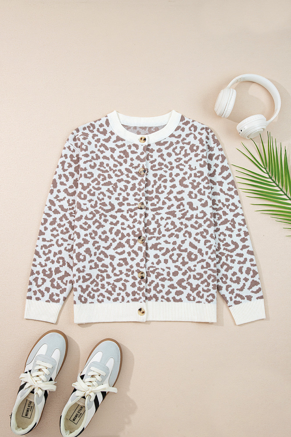 Leopard Knit Button Front Cardigan – Cozy & Chic Style