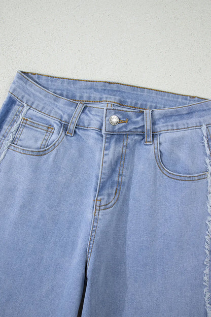 ~PREORDER~ Side Hustle Frayed Panel Wide Leg Jeans ~PREORDER~