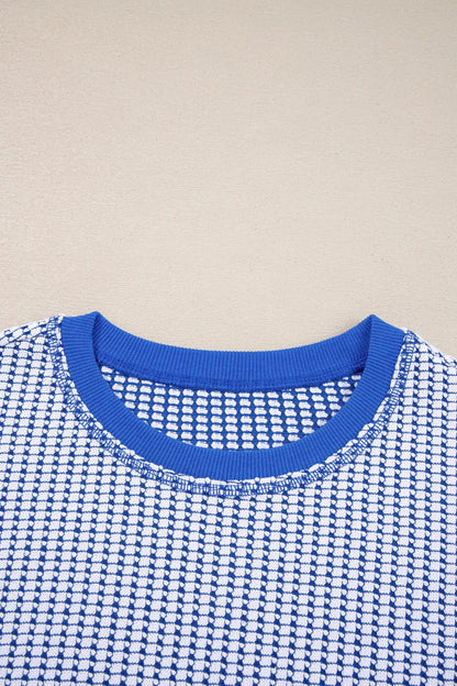~PREORDER~ Blue Skies Waffle Knit Exposed Stitch Top ~PREORDER~