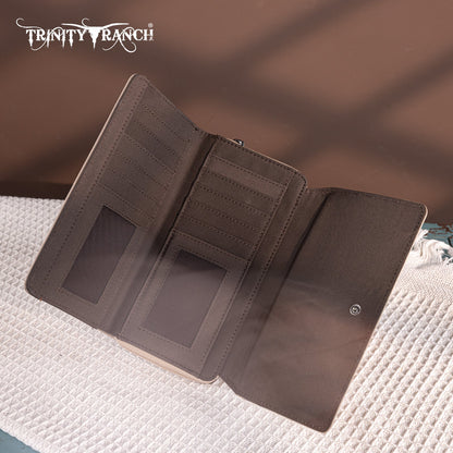 Brown Trinity Ranch Floral Aztec Wallet