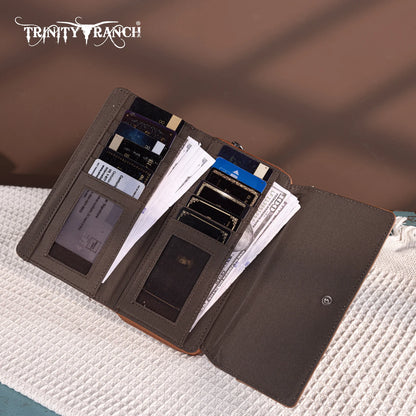 Brown Trinity Ranch Floral Aztec Wallet