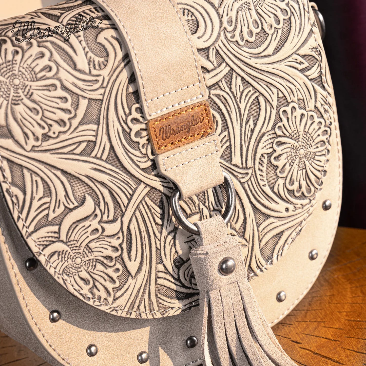 WG160-60113 Wrangler Western Tooled Saddle Bag Crossbody