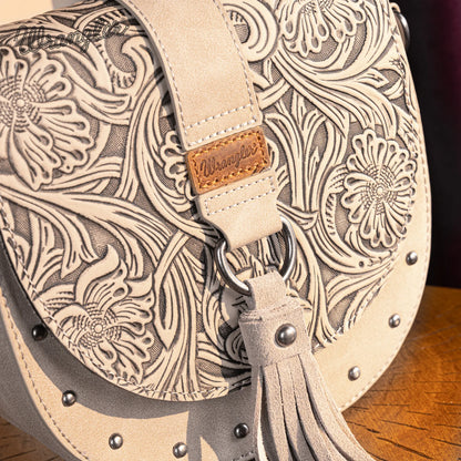 WG160-60113 Wrangler Western Tooled Saddle Bag Crossbody