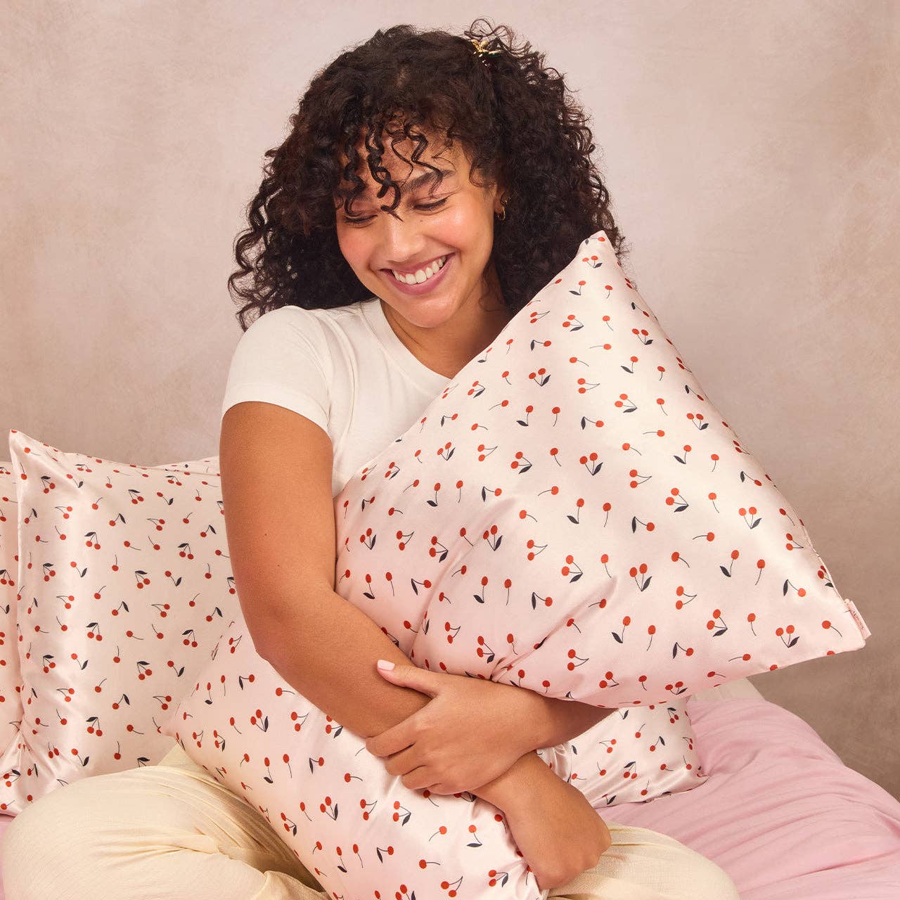 Cherry Print Satin Pillowcase – Beauty Sleep with Style & Shine ✨ by Kitsch