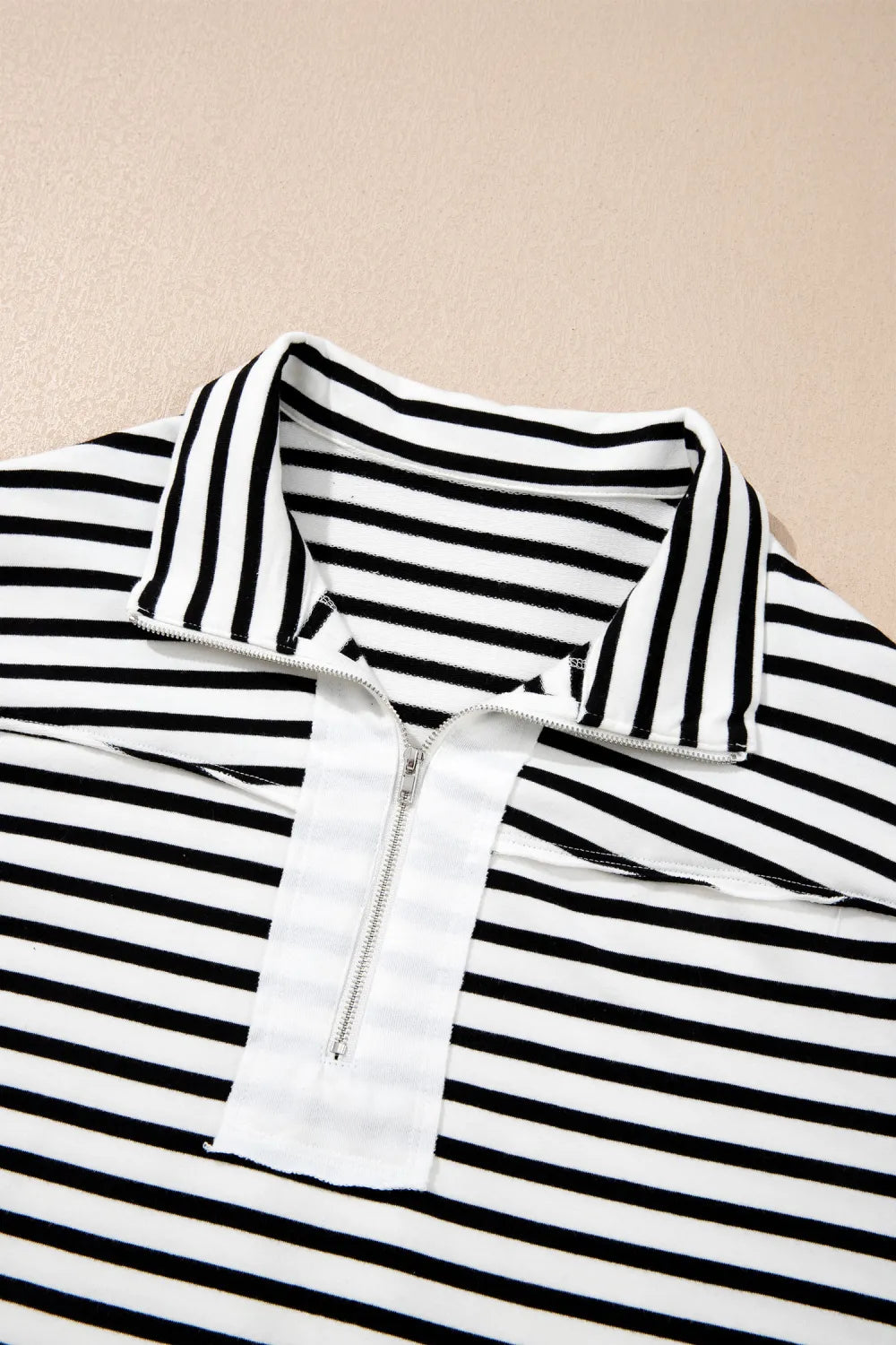 ~PREORDER~ Black & White Half-Zip Stripe Pullover ~PREORDER~