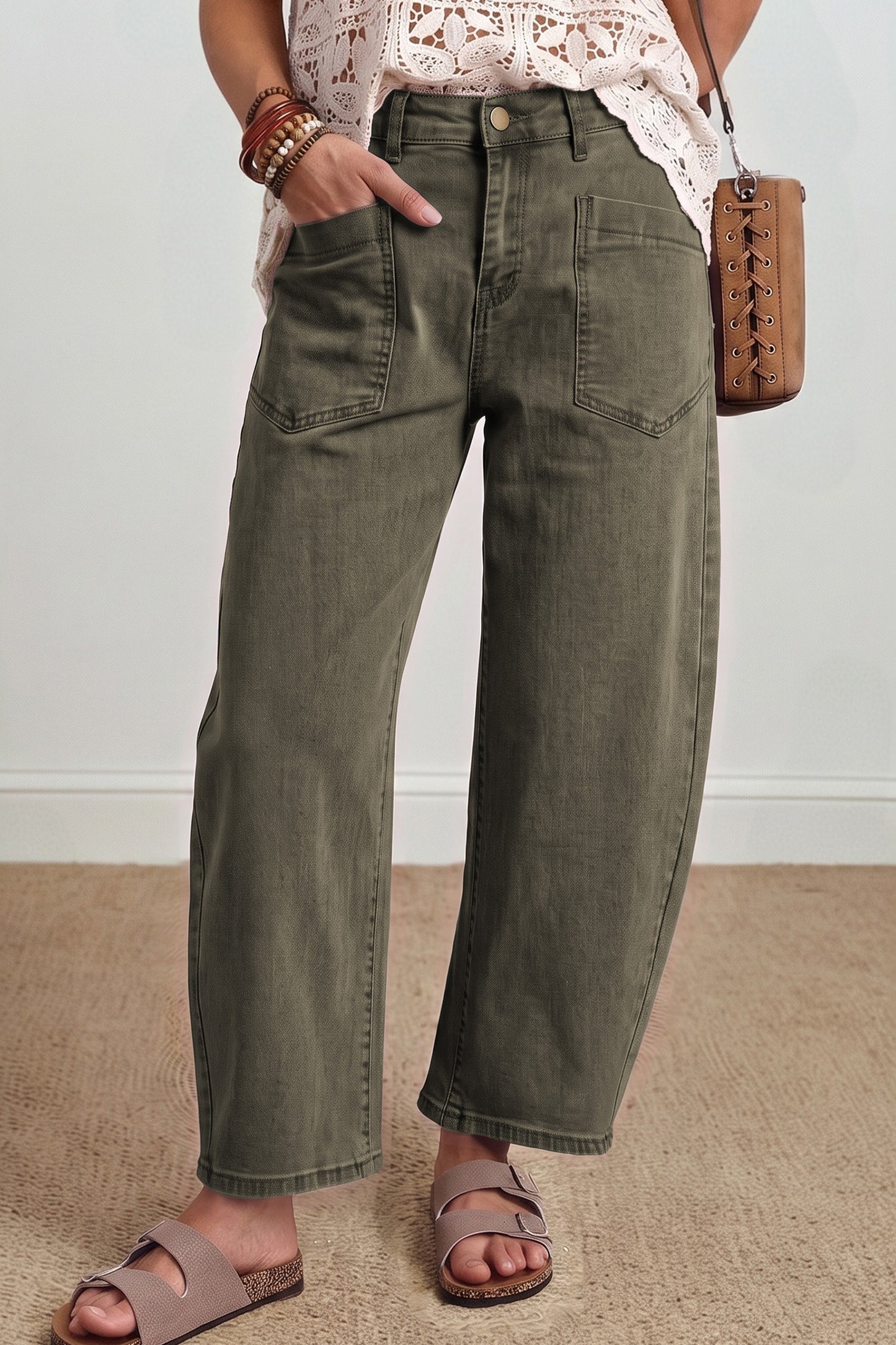 ~PREORDER~ Barrel Jeans | Square Patch Pocket Ankle-Length Denim Pants ~PREORDER~