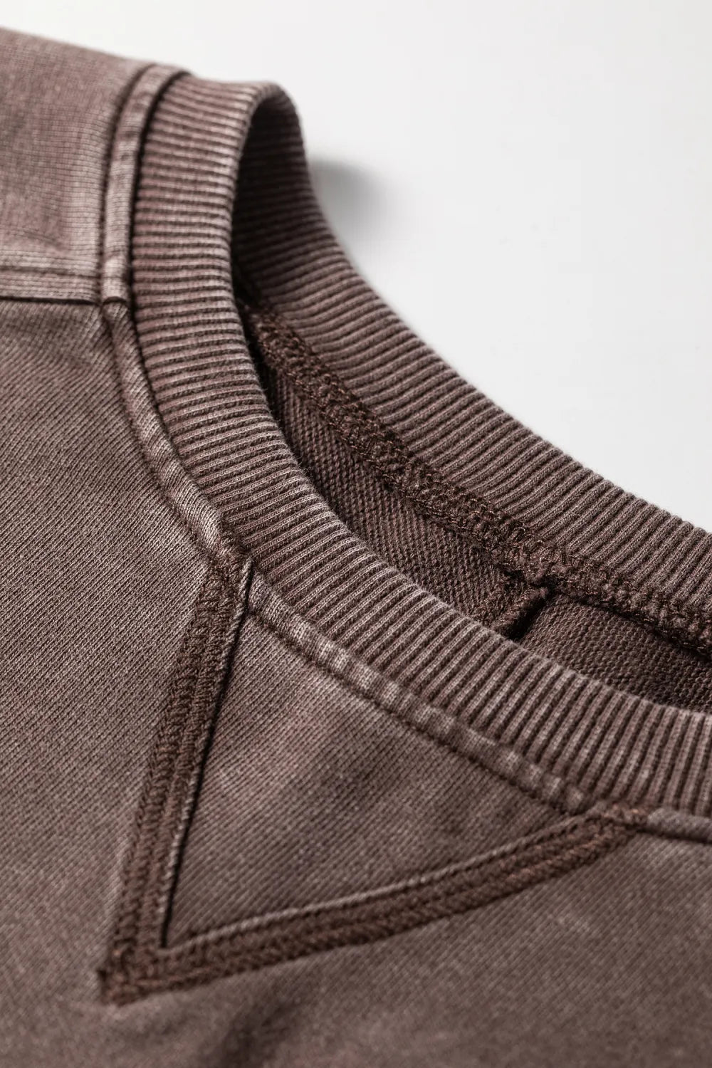 ~PREORDER~ Dark Brown 3/4 Sleeve Mineral Wash Loose Cotton Top ~PREORDER~