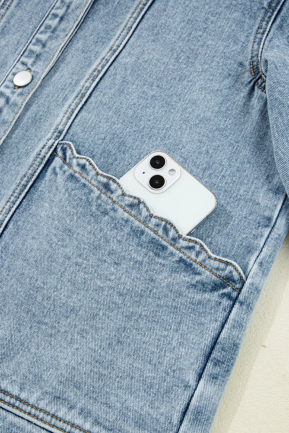 Scalloped Detail Denim Jacket