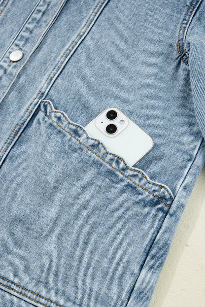 Scalloped Detail Denim Jacket