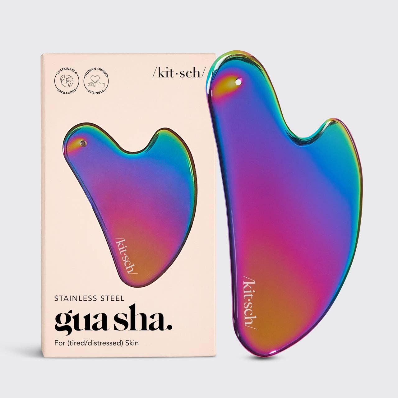 Kitsch Stainless Steel Gua Sha – Iridescent Facial Sculpting Tool