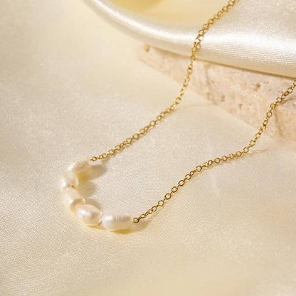 Pearl Crush Necklace | 18K Stainless Steel Non-Tarnish Pearl Necklace