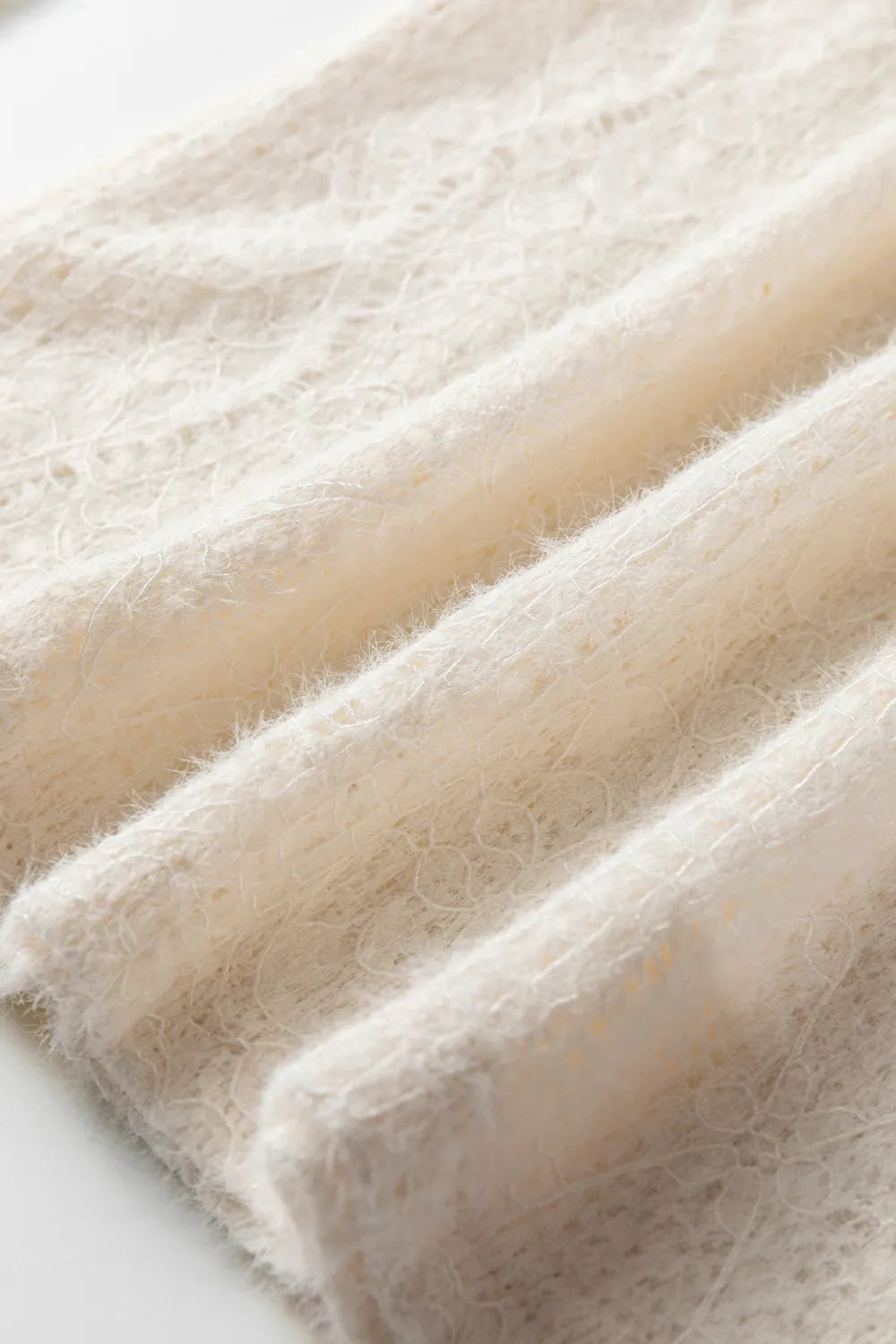 Champagne Lace Semi-Sheer Long Sleeve Top