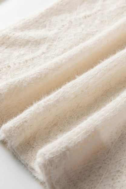 Champagne Lace Semi-Sheer Long Sleeve Top