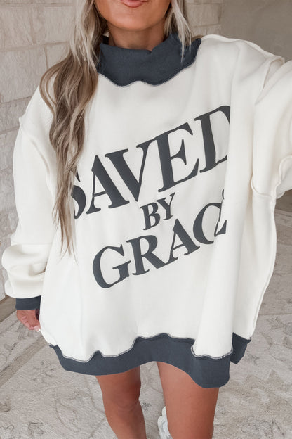 ~PREORDER~ Saved by Grace Contrast Mock Neck Sweatshirt ~PREORDER~