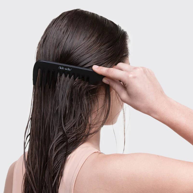 Kitsch Wide Tooth Detangling Comb | Curved Shower Comb for Wet or Dry Hair