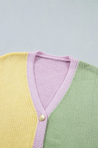 ~PREORDER~ Pastel Pop Color Block Button Cardigan ~PREORDER~
