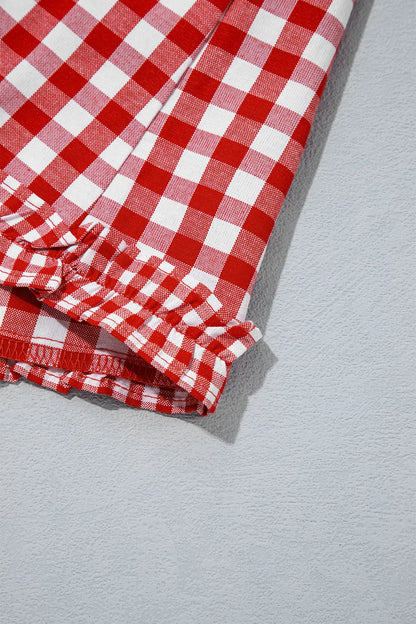 ~PREORDER~ Cherry Picnic Ruffle Gingham Button Down Top ~PREORDER~