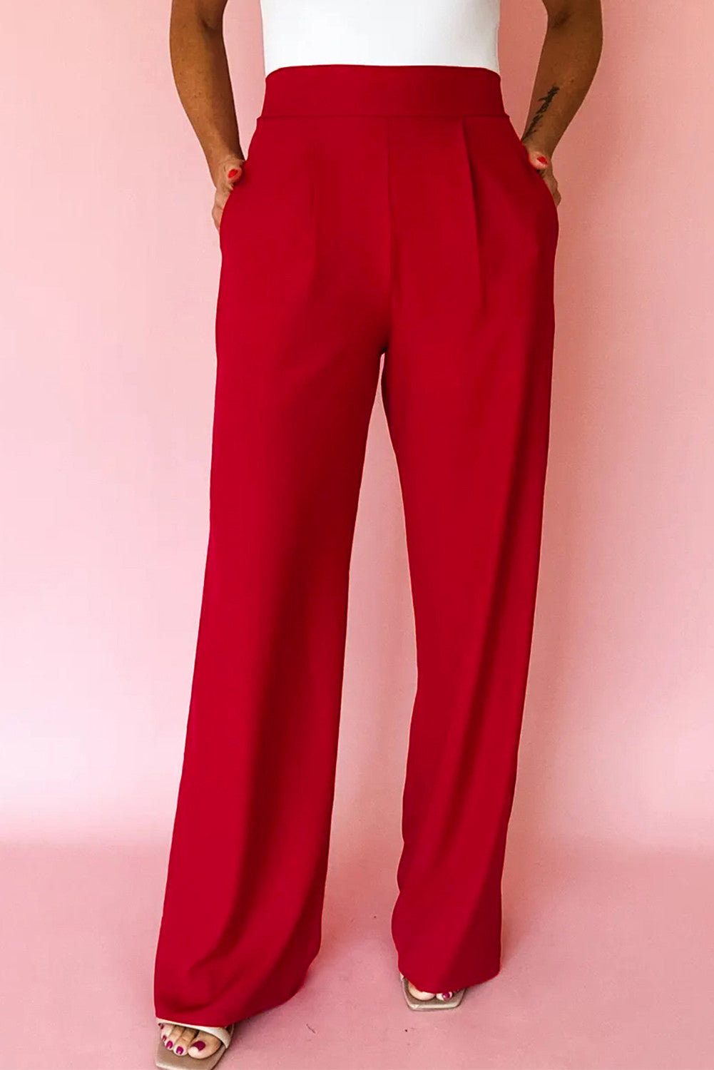 ~PREORDER ~ Polished Pleated Pull-On Straight Pants ~PREORDER ~