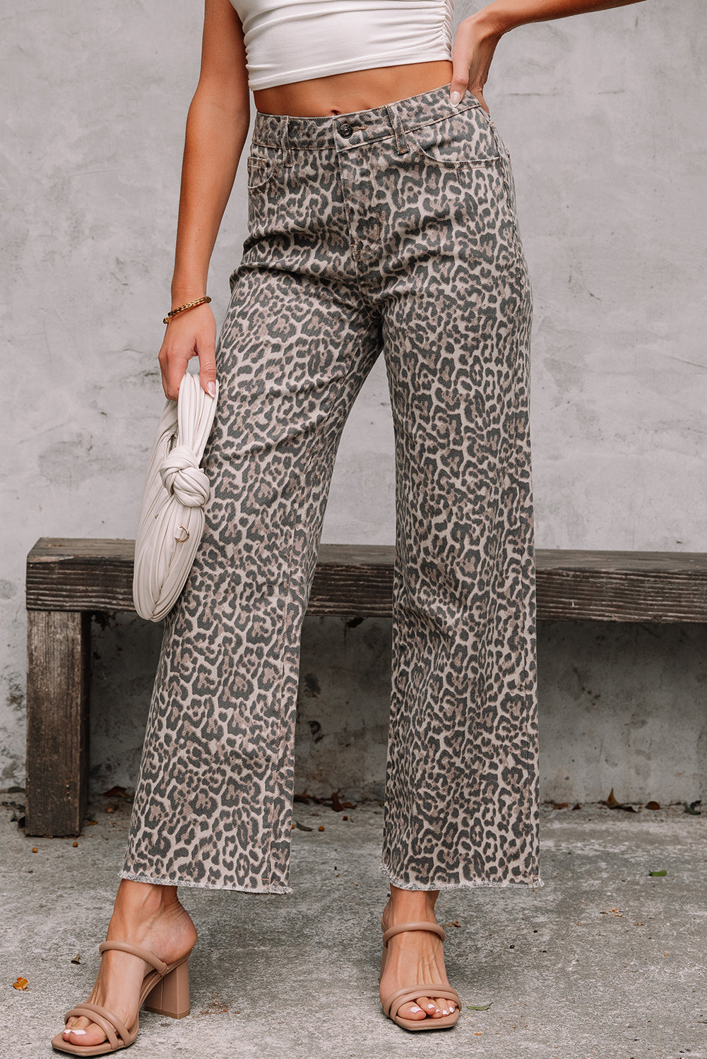 Leopard Print Wide Leg Jeans – High Rise Statement Denim