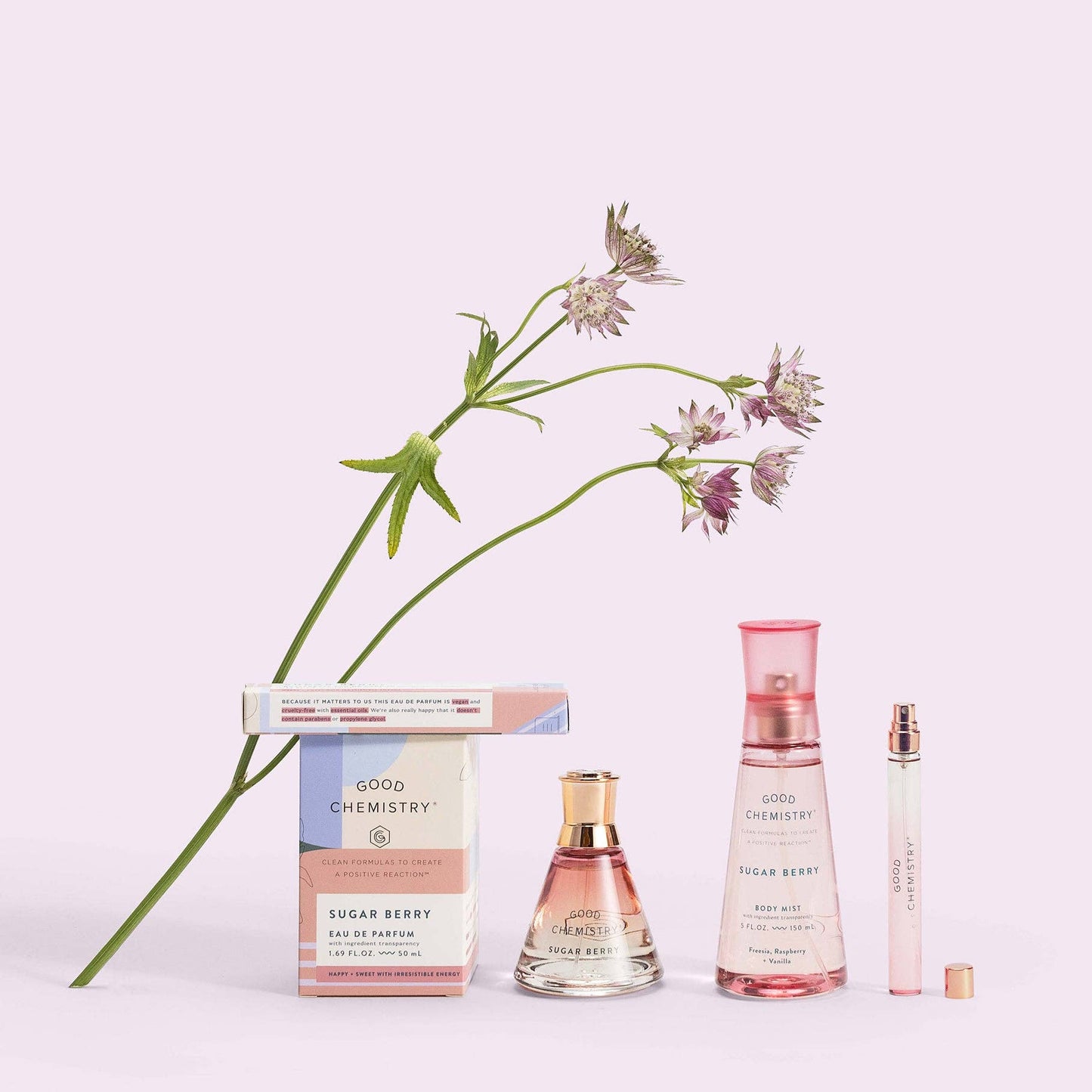 Good Chemistry Sugar Berry Body Mist | Sweet Raspberry Vanilla Fragrance Spray
