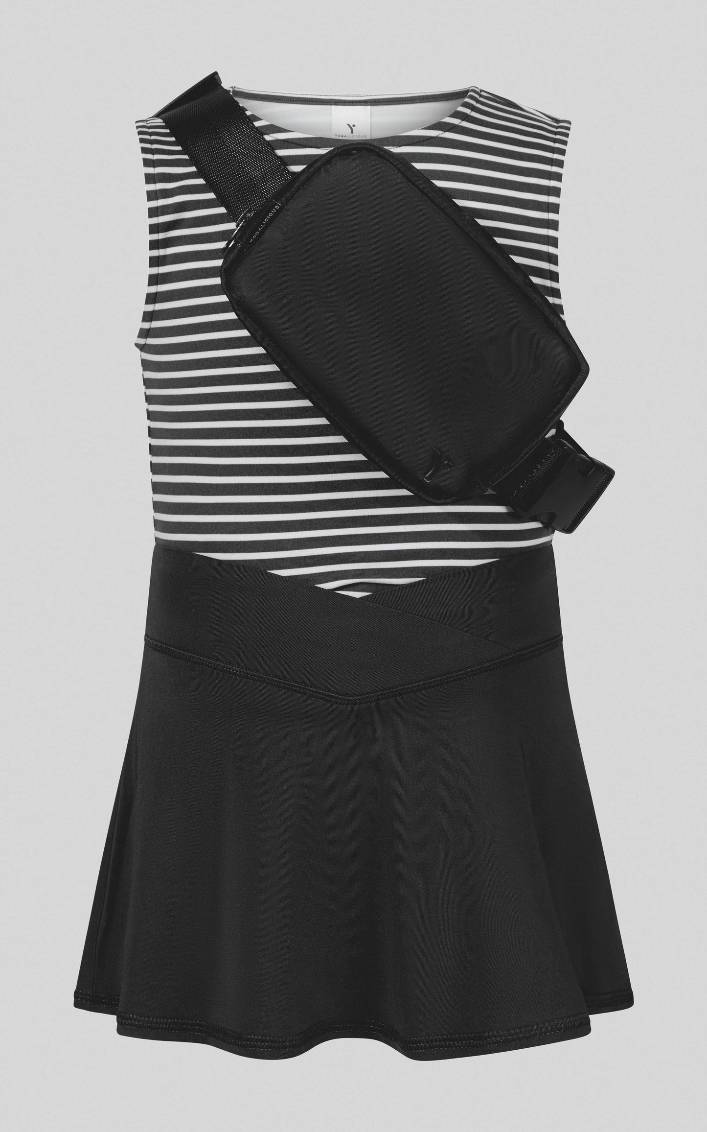 Little Girls Tank, Crossover Skort & Fanny Bag Set | 3-Piece Boutique Outfit