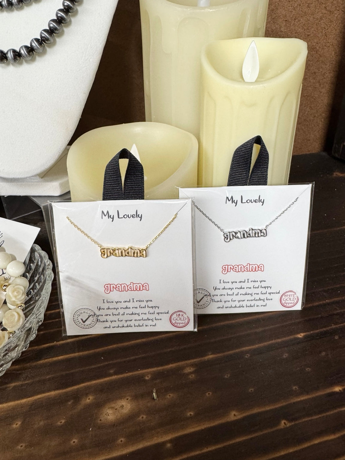 Lovely Grandma Necklace | Gold or Silver Grandma Pendant Gift Necklace