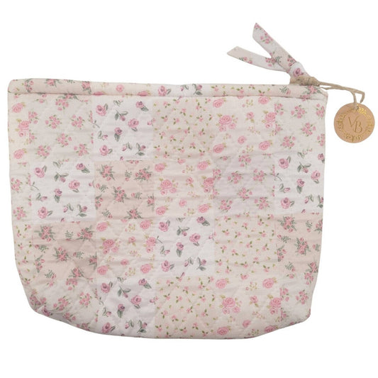 "Garden of Roses" - Designer Quilted Cosmetic Bag