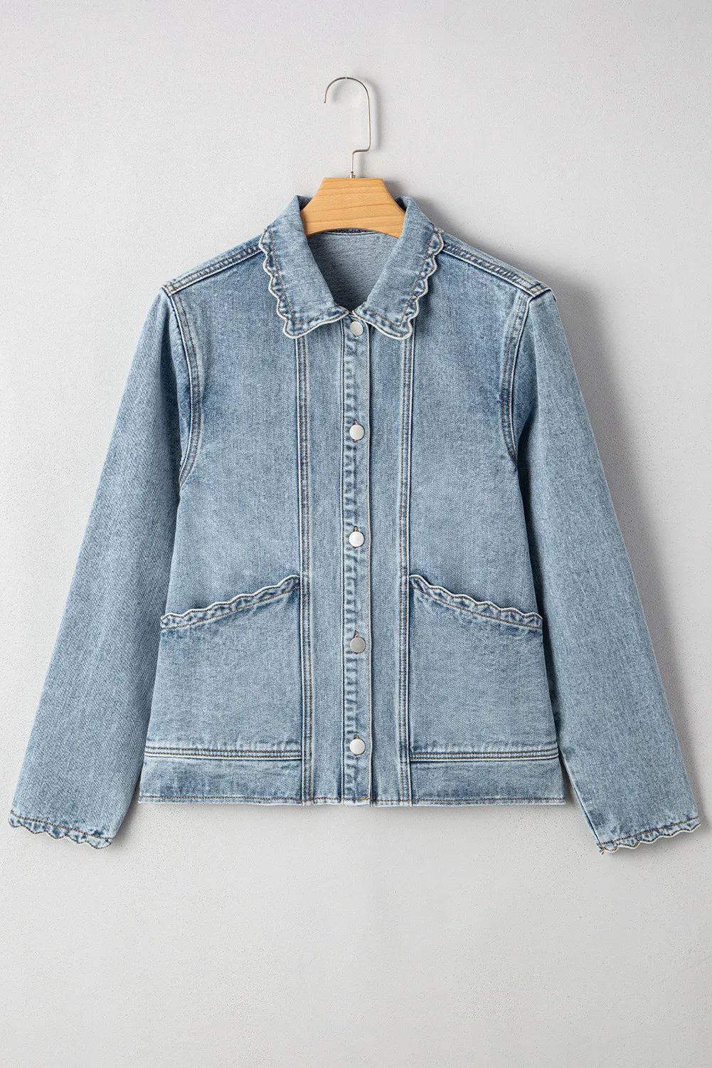 Scalloped Detail Denim Jacket