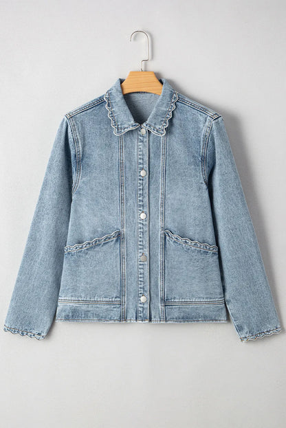 Scalloped Detail Denim Jacket