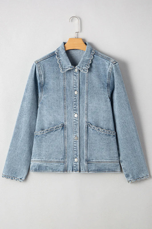 Scalloped Detail Denim Jacket