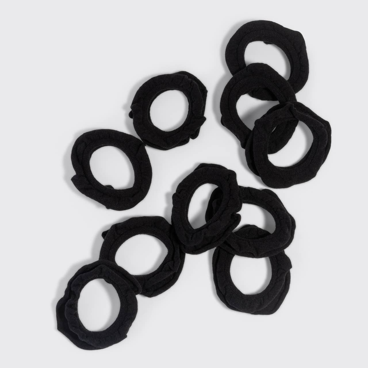 Recycled Fabric Petal Hair Elastics 10pc Set - Black by Kitsch
